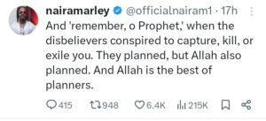 Naira Marley post