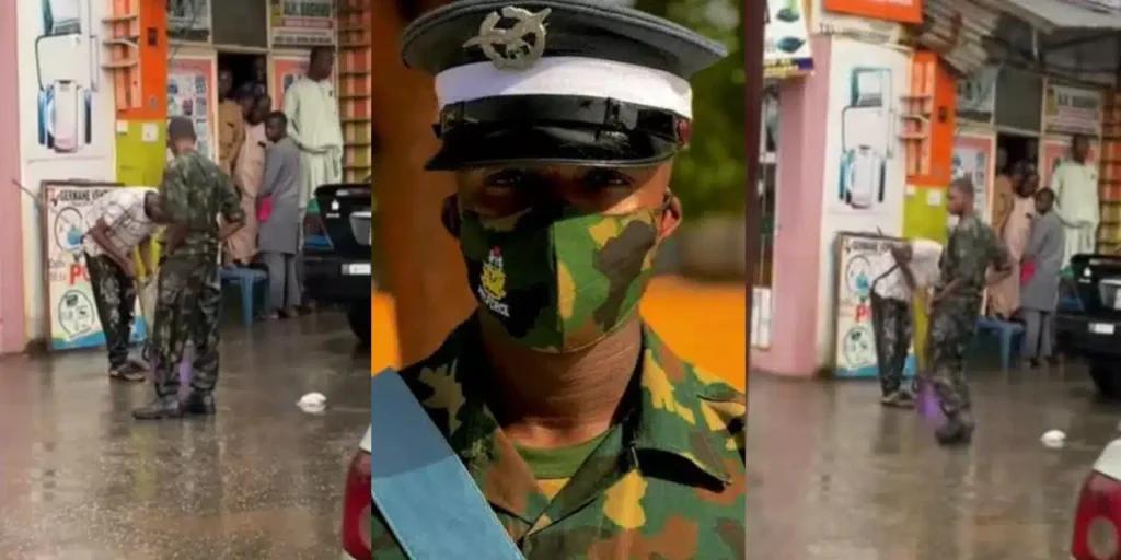 Man mops shopping mall as punishment for wearing military camouflage